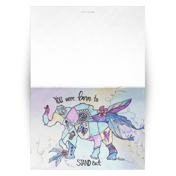 Inspirational Elephant Greeting Cards - Born to Stand Out; Set of 10, 30, 50